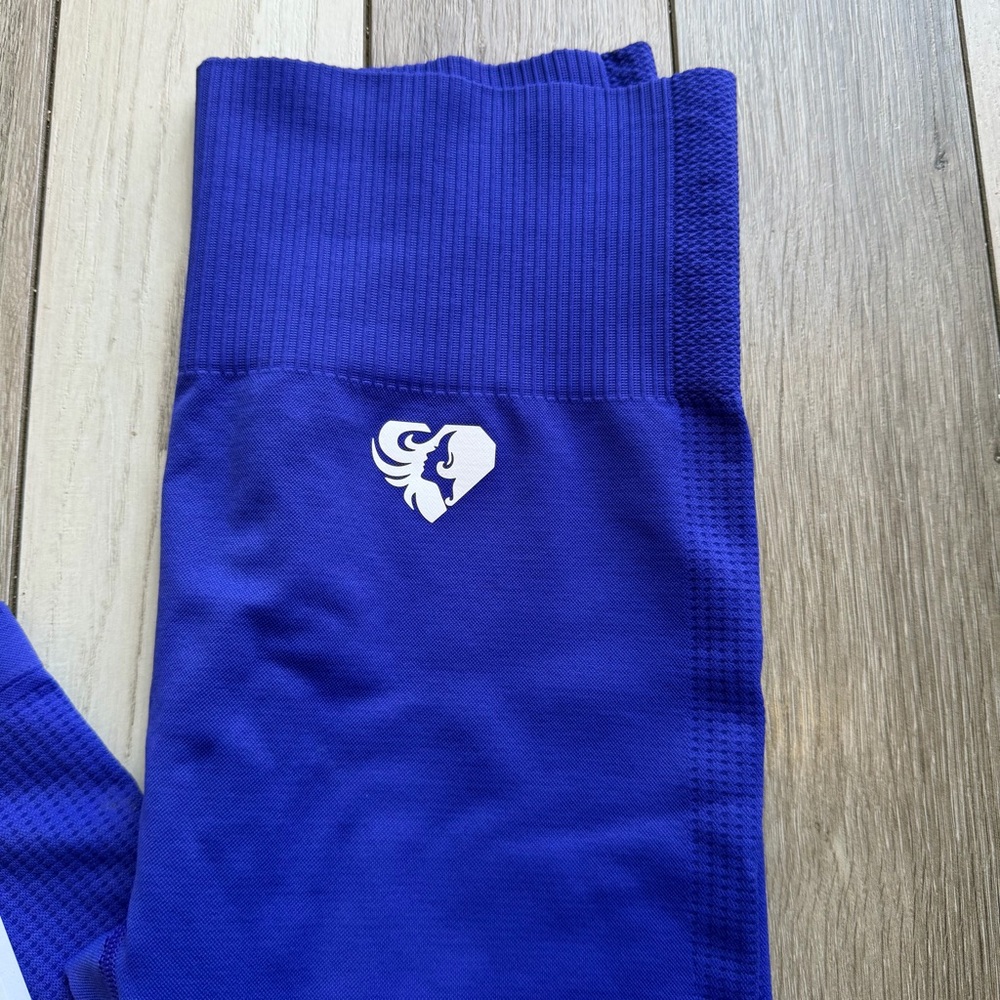 Royal Blue High-Waisted Leggings - Picture 2 of 4